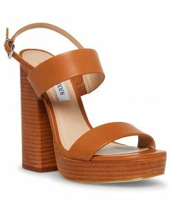 SteveMadden IESHA COGNAC LEATHER WOMEN’S SHOES