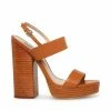 SteveMadden IESHA COGNAC LEATHER WOMEN’S SHOES