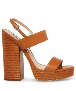SteveMadden IESHA COGNAC LEATHER WOMEN’S SHOES