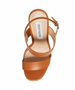 SteveMadden IESHA COGNAC LEATHER WOMEN’S SHOES