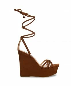 SteveMadden WOMEN’S SHOES LINDA COGNAC NUBUCK