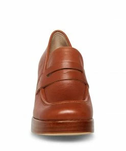 SteveMadden MARLA COGNAC LEATHER WOMEN’S SHOES