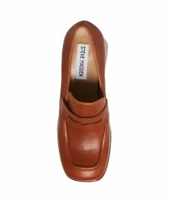 SteveMadden MARLA COGNAC LEATHER WOMEN’S SHOES