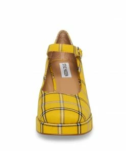 STEVEMADDEN MINGLE YELLOW PLAID WOMEN’S SHOES
