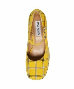 STEVEMADDEN MINGLE YELLOW PLAID WOMEN’S SHOES