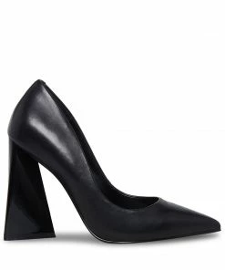 STEVEMADDEN WOMEN’S SHOES PICKEE BLACK LEATHER