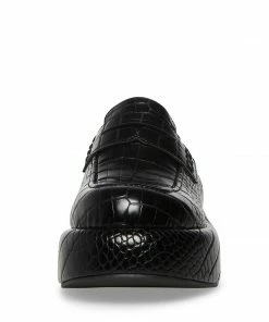 SteveMadden PORTIA BLACK CROCODILE WOMEN’S SHOES