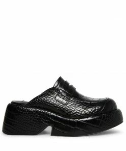 SteveMadden PORTIA BLACK CROCODILE WOMEN’S SHOES
