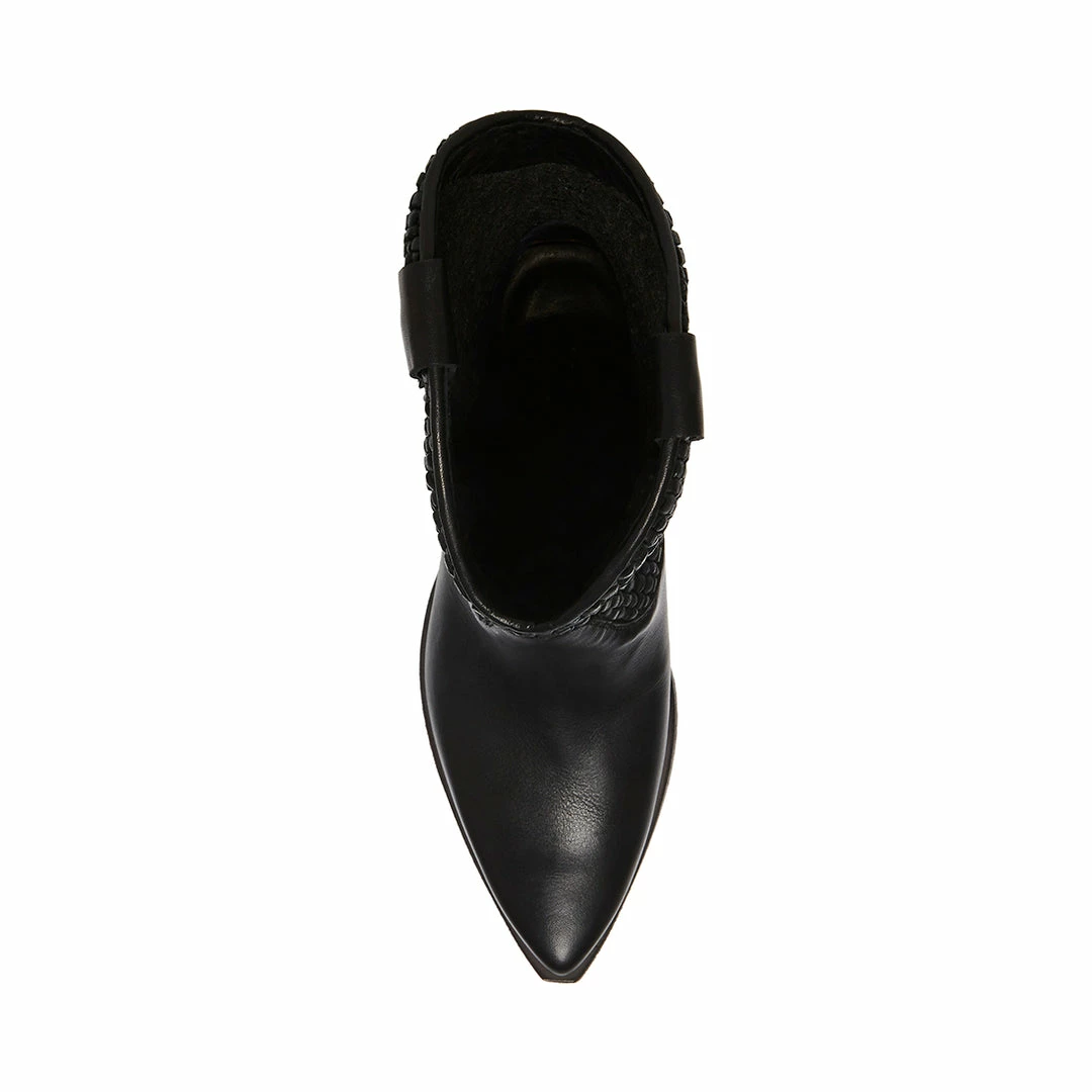 SteveMadden SADDLE BLACK LEATHER WOMEN’S SHOES
