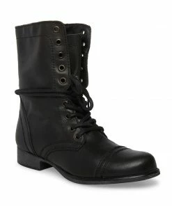 SteveMadden WOMEN’S SHOES TROOPA BLACK LEATHER