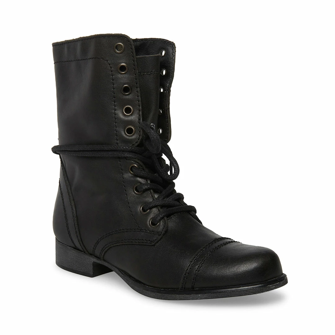 SteveMadden WOMEN’S SHOES TROOPA BLACK LEATHER