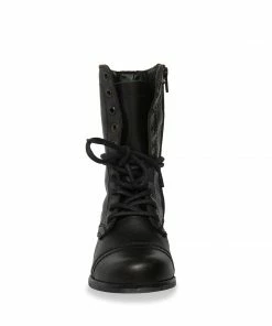 SteveMadden WOMEN’S SHOES TROOPA BLACK LEATHER