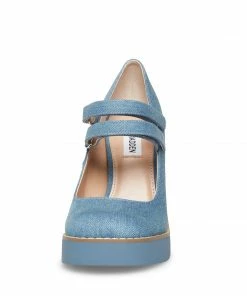 SteveMadden TWICE DENIM FABRIC WOMEN’S SHOES