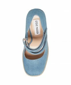 SteveMadden TWICE DENIM FABRIC WOMEN’S SHOES