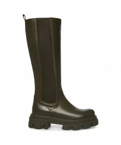 SteveMadden WAYDE OLIVE LEATHER WOMEN’S SHOES