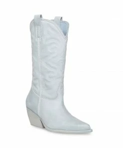 SteveMadden WOMEN’S SHOES WEST BABY BLUE LEATHER