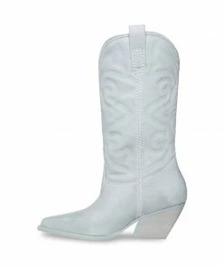 SteveMadden WOMEN’S SHOES WEST BABY BLUE LEATHER