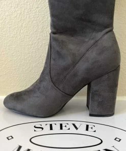 Recurate RESALE NORRIS GREY SUEDE HEELED BOOTS - SM REBOOTED