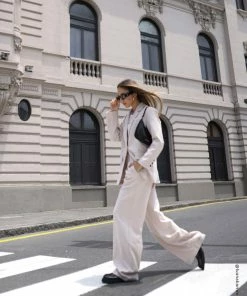 SteveMadden WOMEN'S CLOTHING HIGH WAISTED TROUSER IVORY